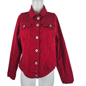 Torrid Red Jean Full Button Up Winter Warm Women's Jacket 0 - L - 12